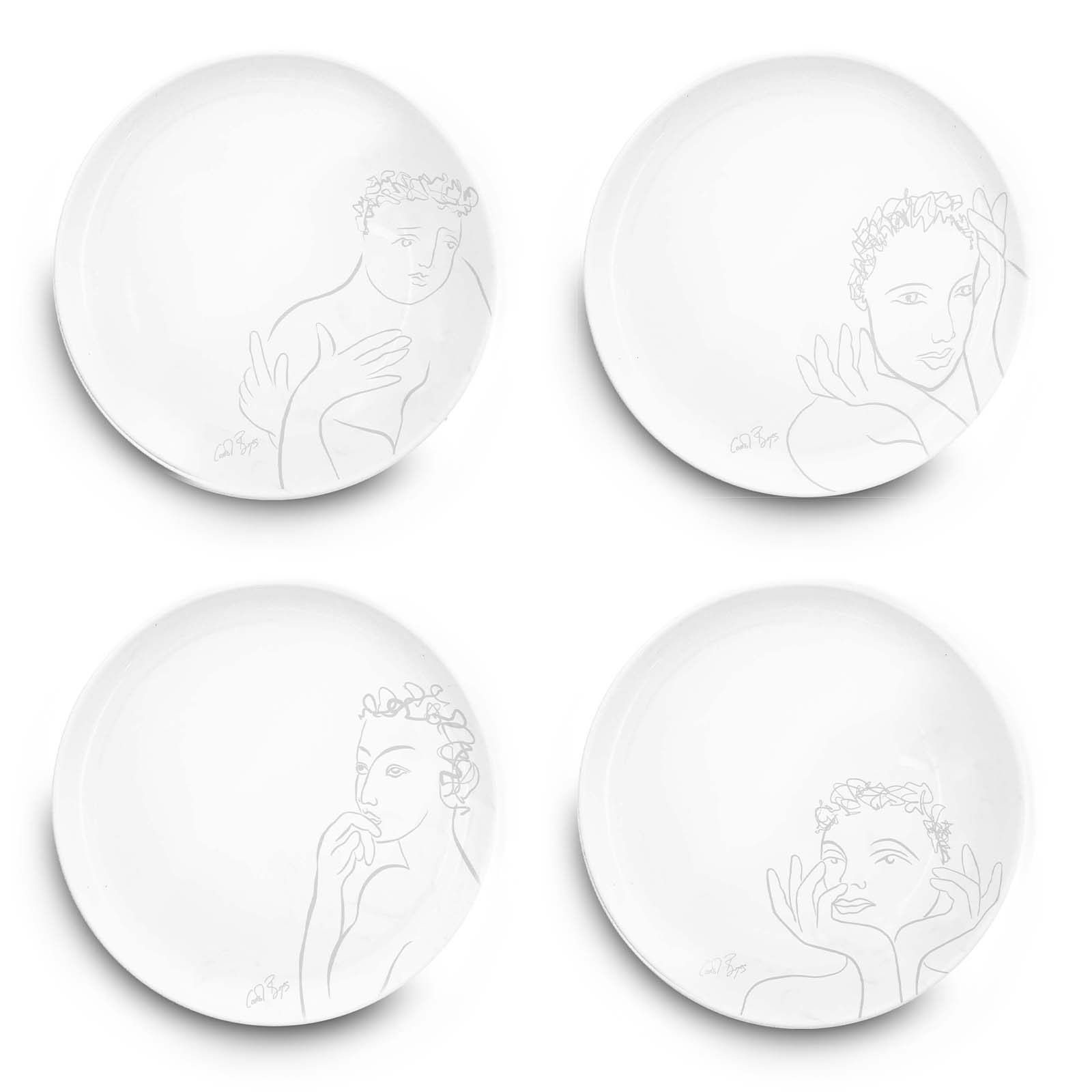 Side Plate Set Of 4 - Sketchbook Grey