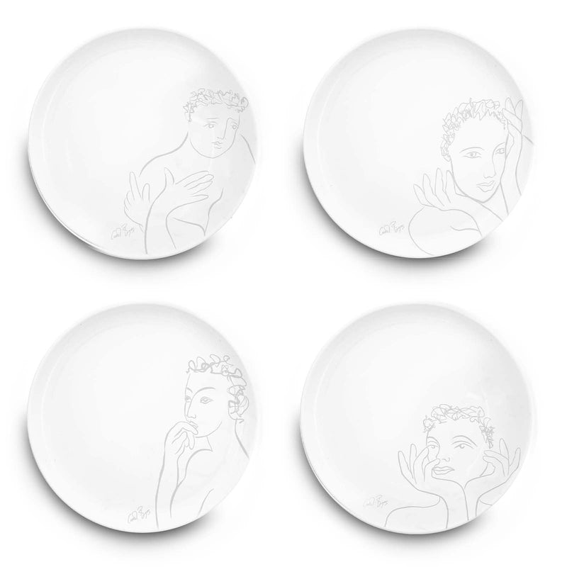 Side Plate Set Of 4 - Sketchbook Grey