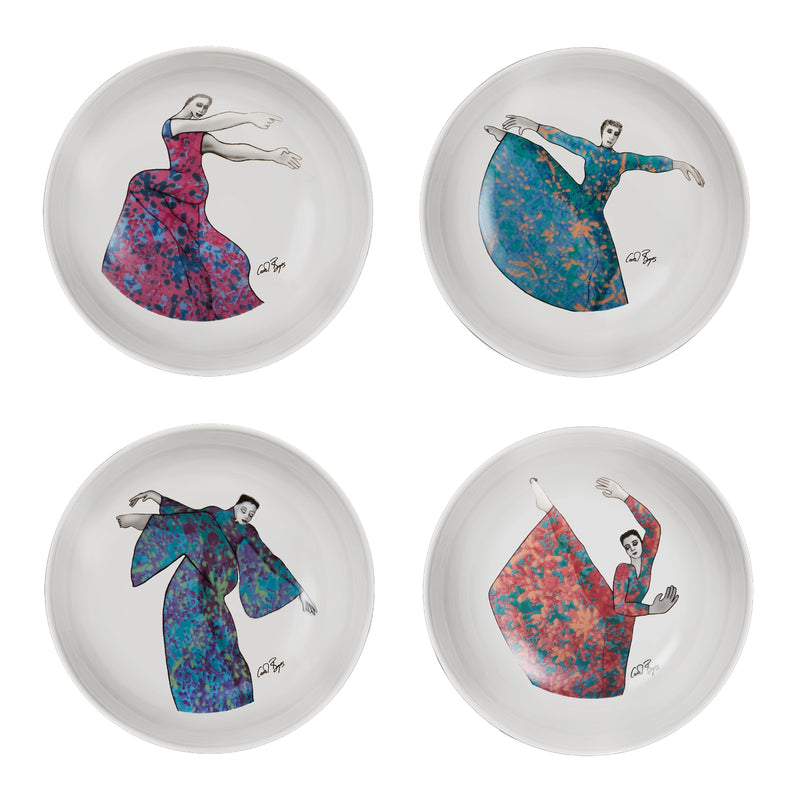 CEREAL / SOUP BOWL SET OF 4 - dancing girls
