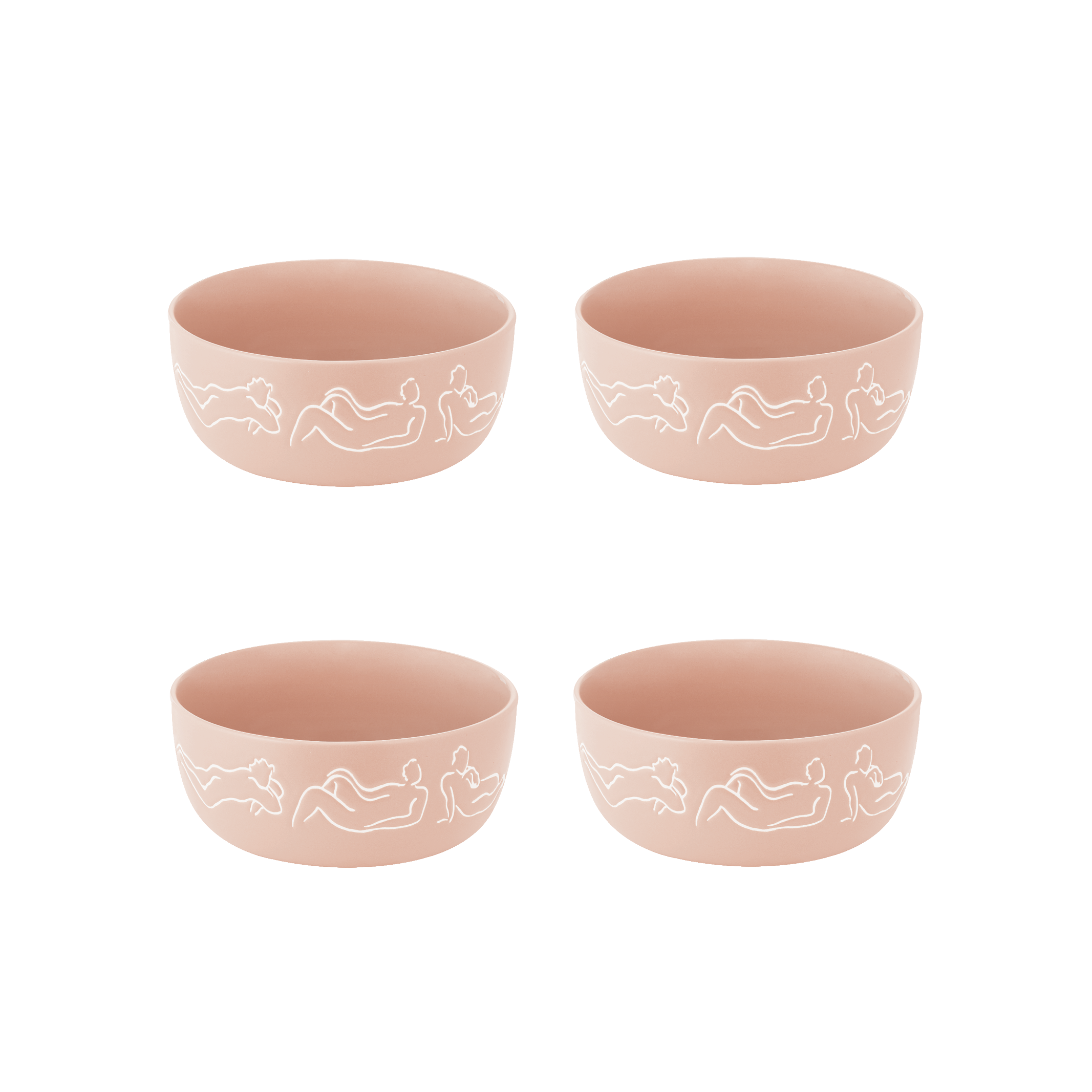 CEREAL / SOUP BOWL SET OF 4 - luxe loungers - peach