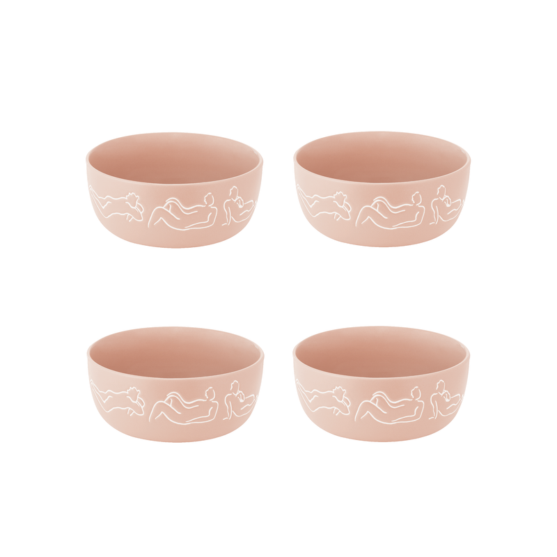 CEREAL / SOUP BOWL SET OF 4 - luxe loungers - peach