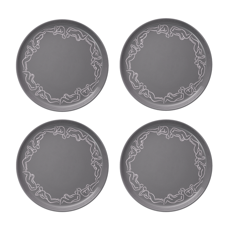 DINNER PLATE SET OF 4 - luxe loungers - grey