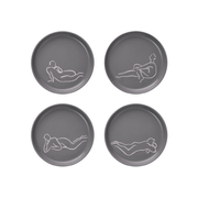 SIDE PLATE SET OF 4 - luxe loungers - grey