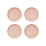 SIDE PLATE SET OF 4 - luxe loungers - peach