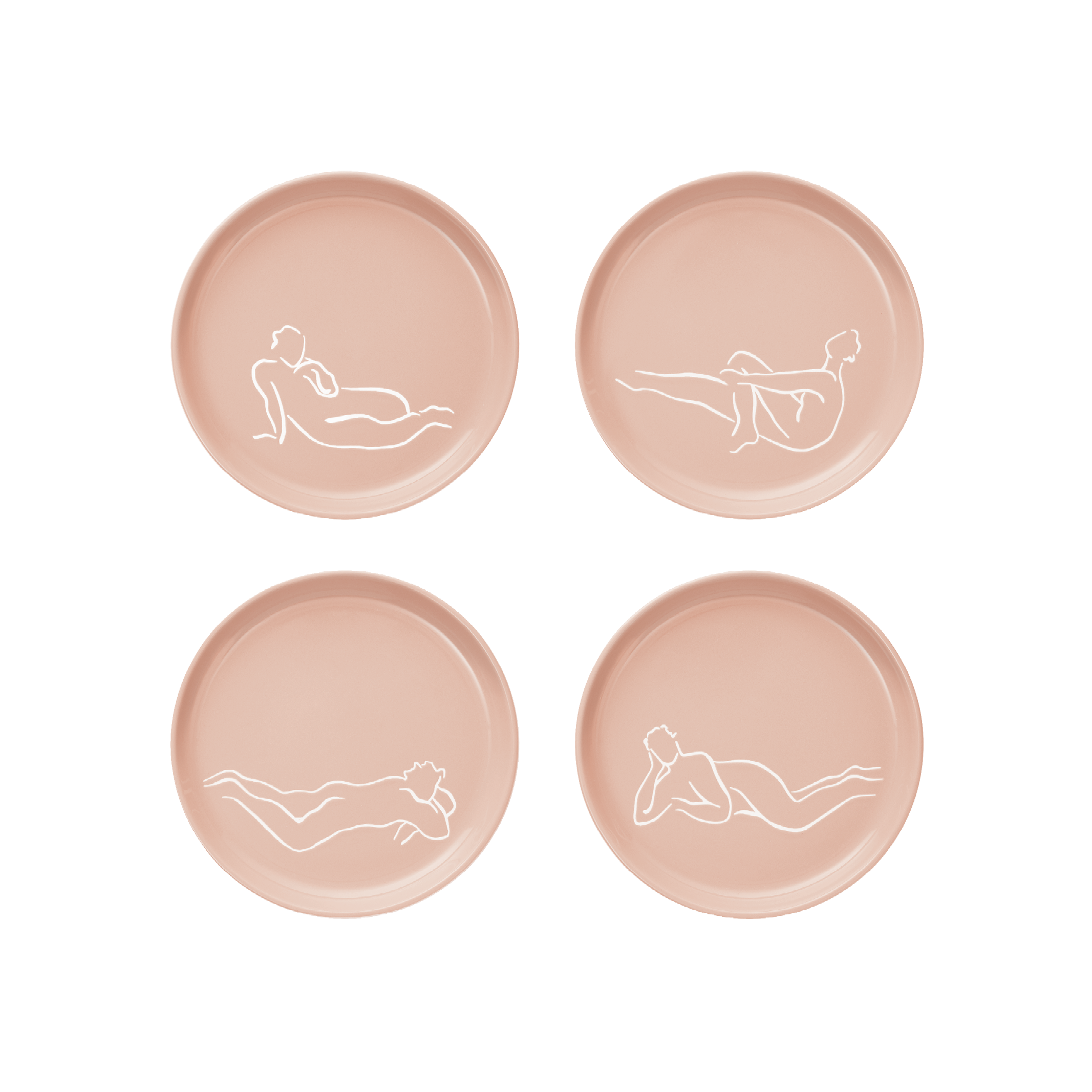 SIDE PLATE SET OF 4 - luxe loungers - peach
