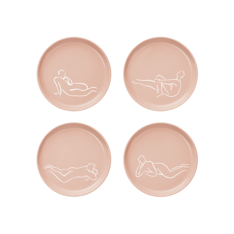 SIDE PLATE SET OF 4 - luxe loungers - peach