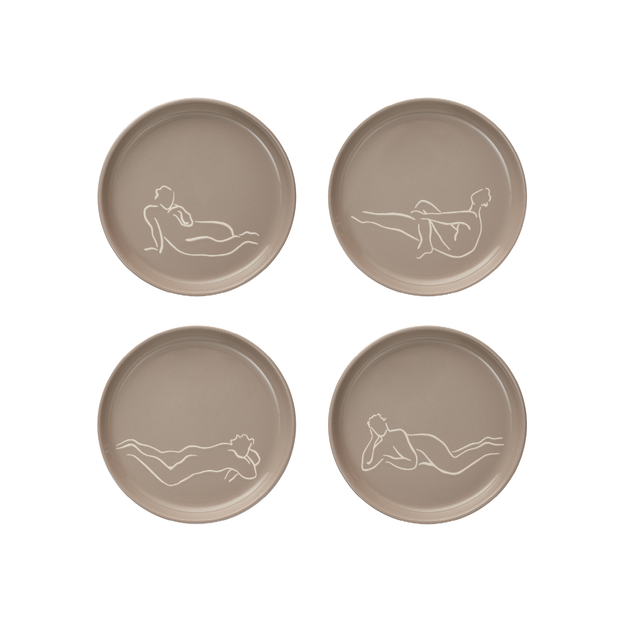 SIDE PLATE SET OF 4 - luxe loungers - stone