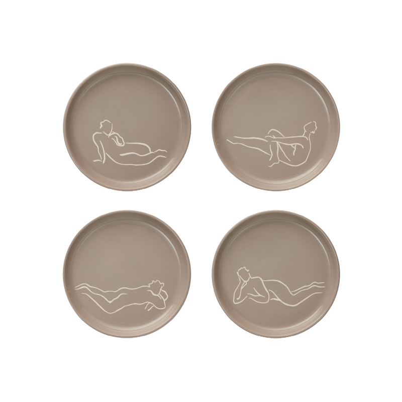 SIDE PLATE SET OF 4 - luxe loungers - stone