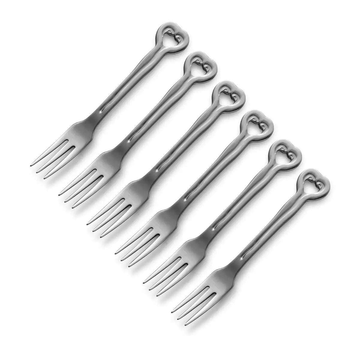 Cake Fork Set Of 6 - Hanging Wave