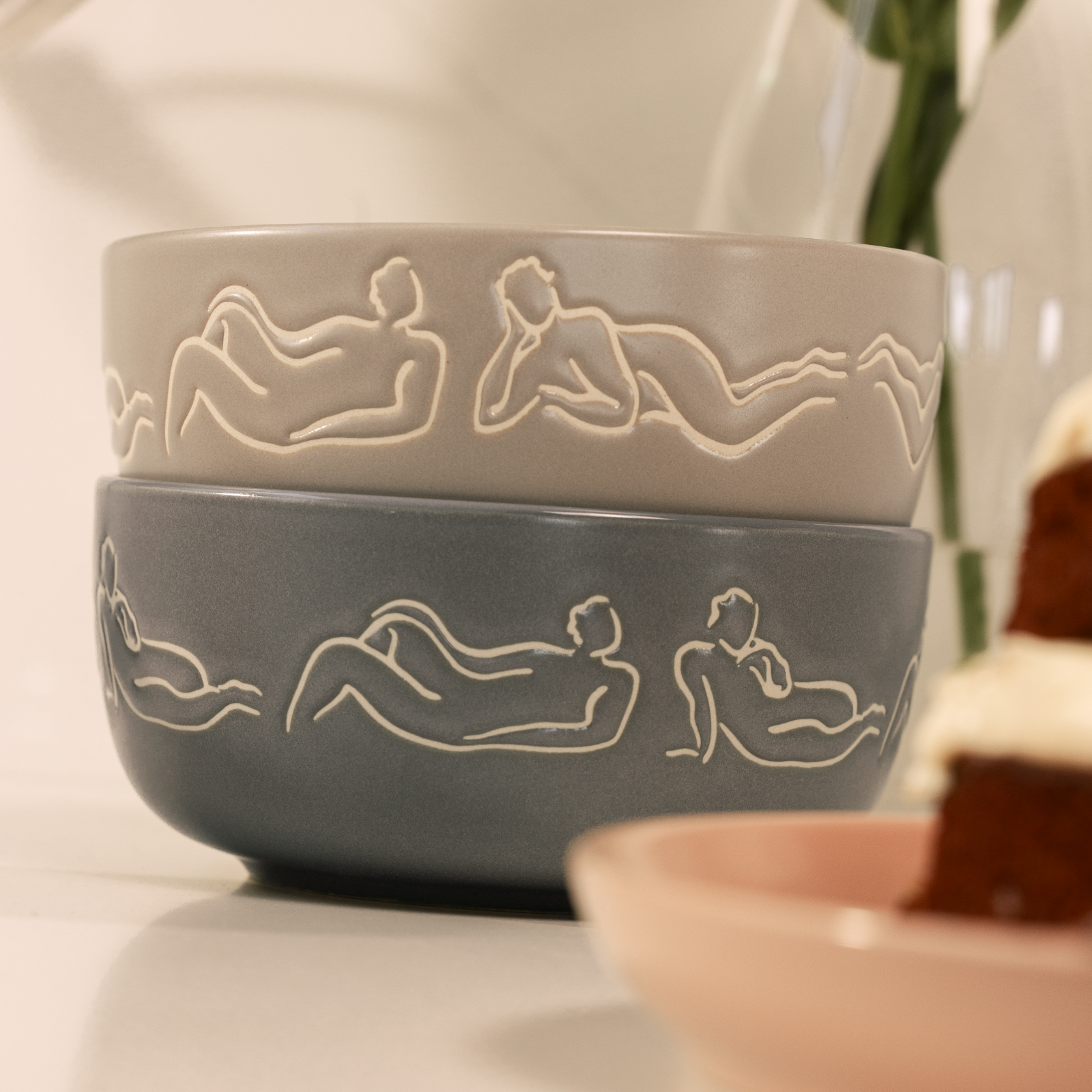 CEREAL / SOUP BOWL SET OF 4 - luxe loungers - grey