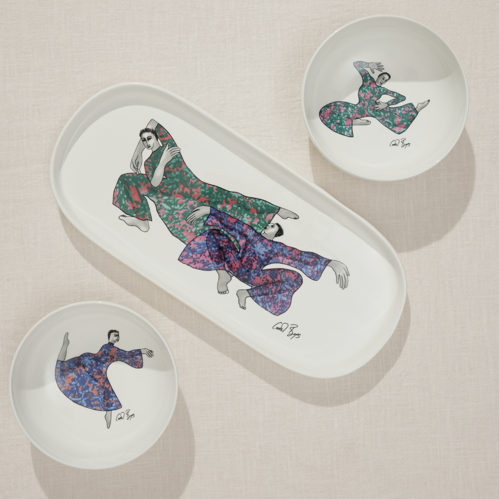 SNACK BOWL SET OF 2 - dancing girls