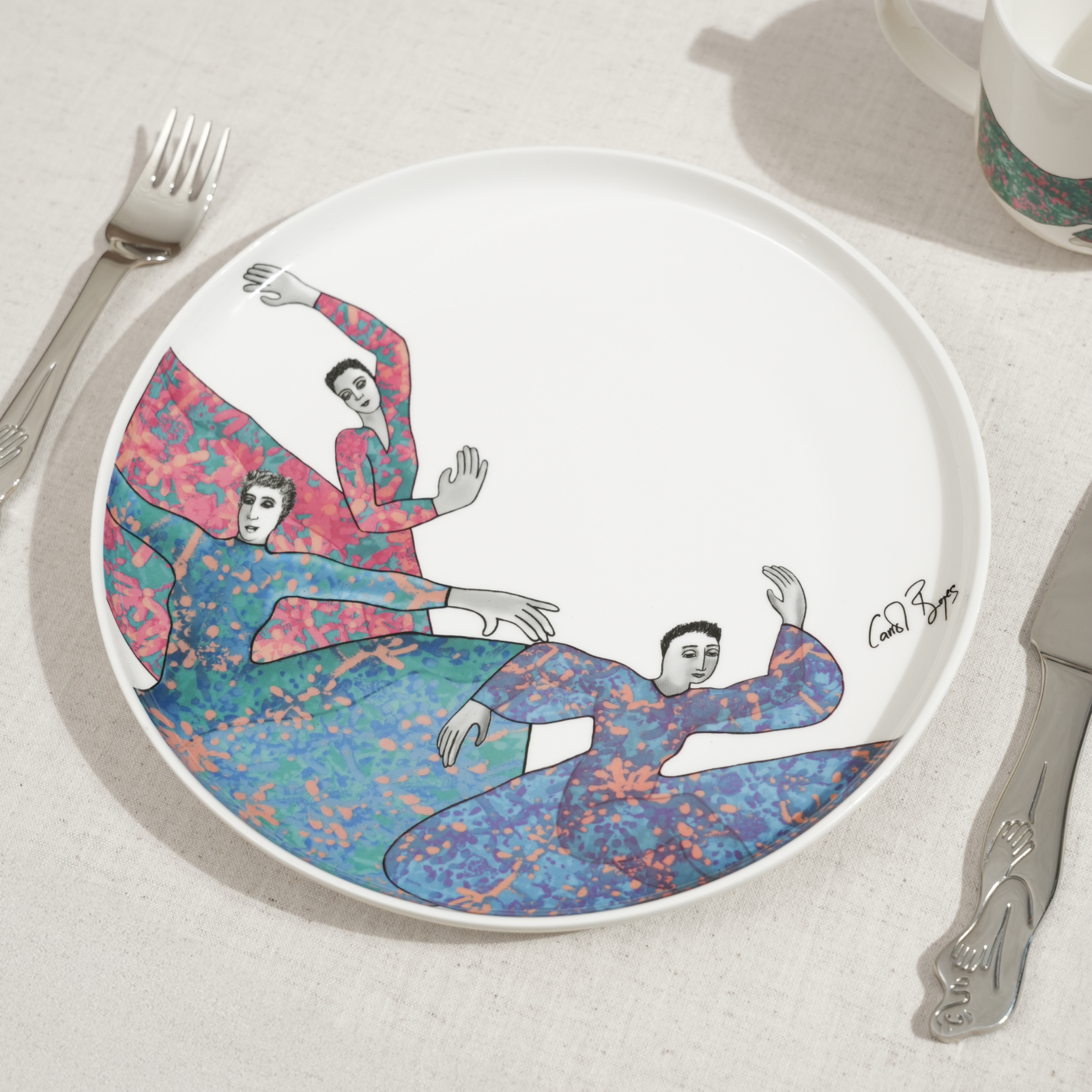 DINNER PLATE SET OF 4 - dancing girls