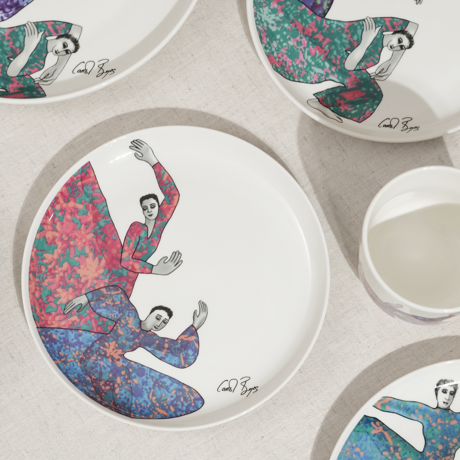 SIDE PLATE SET OF 4 - dancing girls