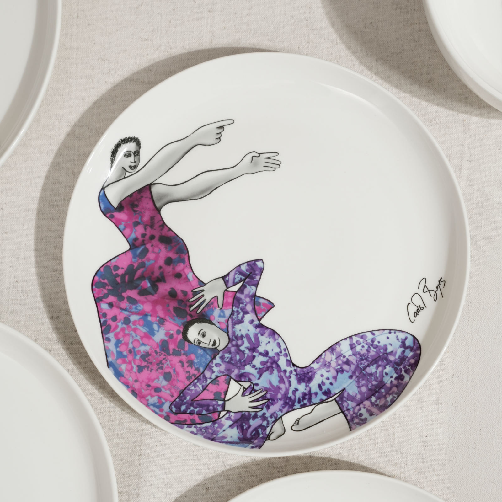 SIDE PLATE SET OF 4 - dancing girls