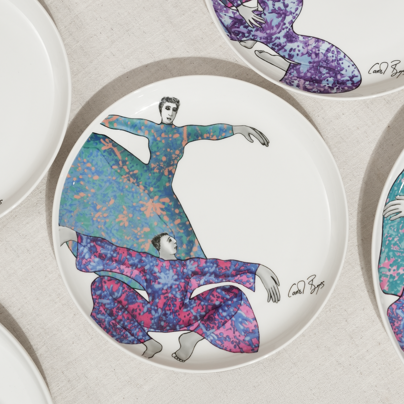 SIDE PLATE SET OF 4 - dancing girls