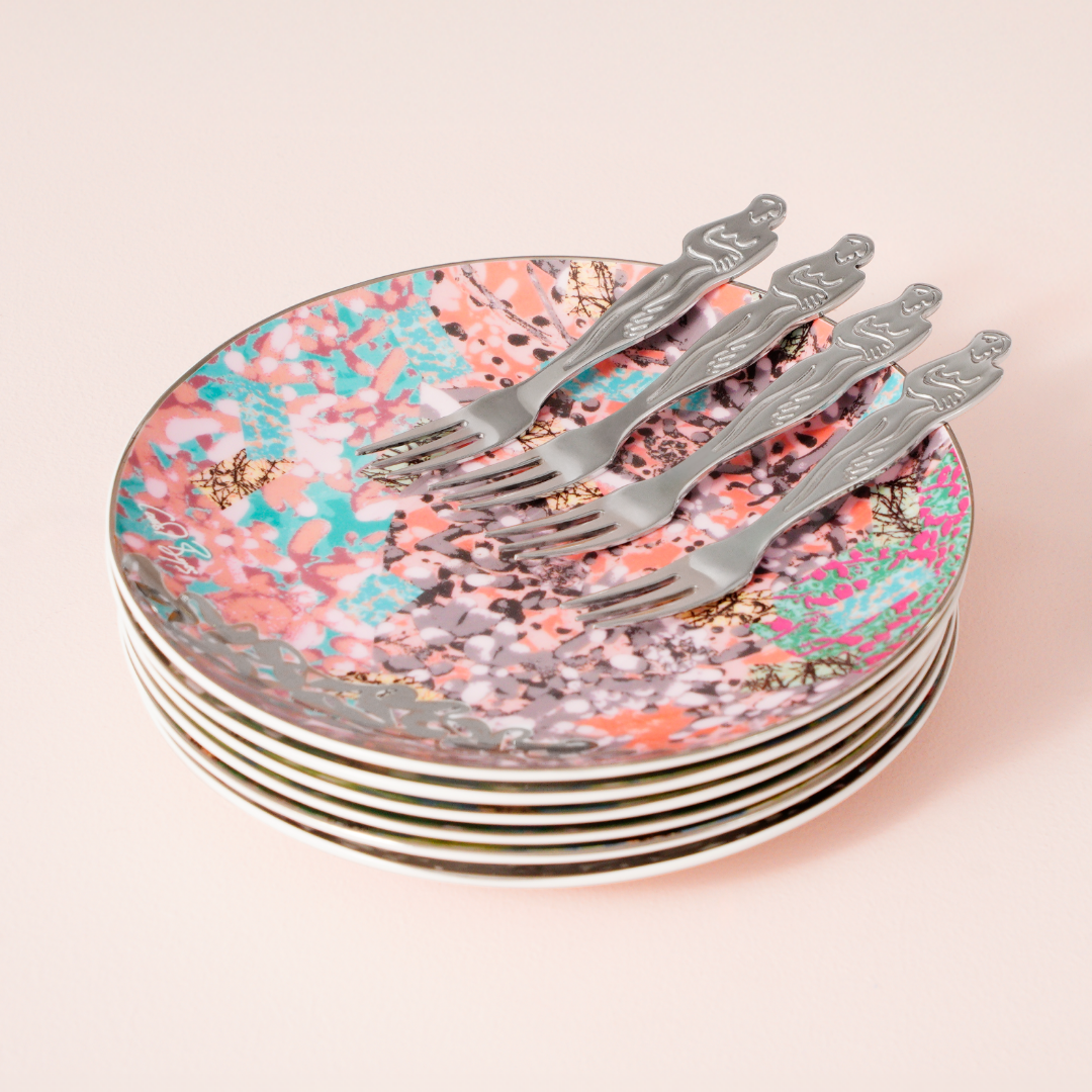 Side Plate Set Of 2 - Rosy