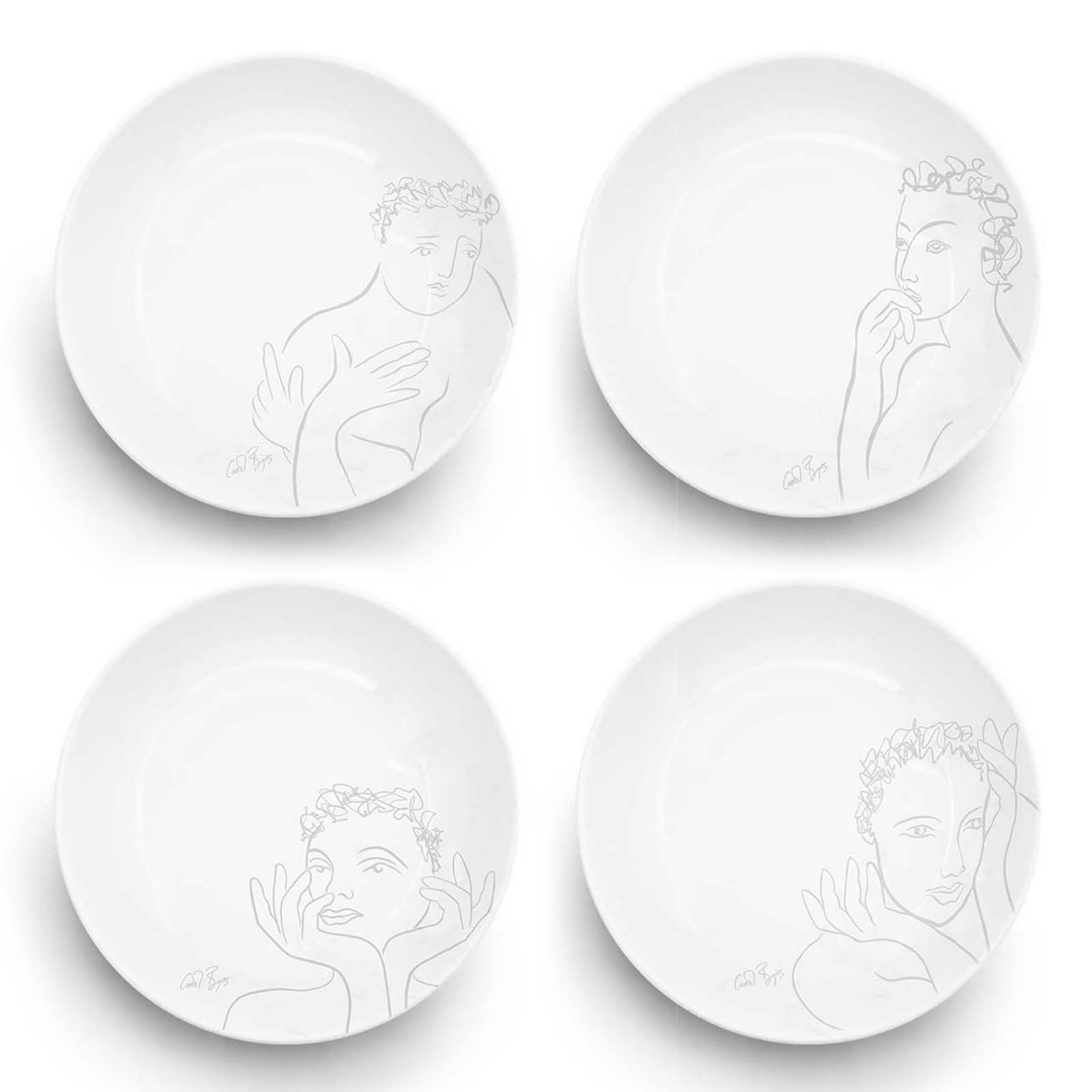 Cereal / Soup Bowl Set Of 4 - Sketchbook Grey