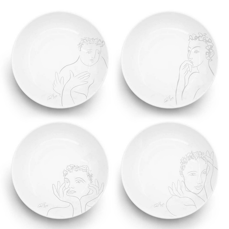 Cereal / Soup Bowl Set Of 4 - Sketchbook Grey