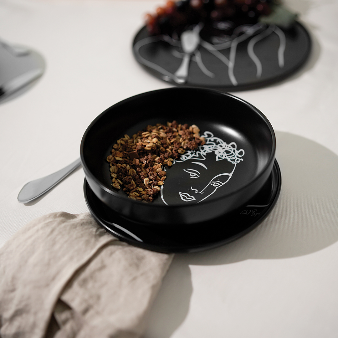 Cereal / Soup Bowl Set Of 4 - Sketchbook Black