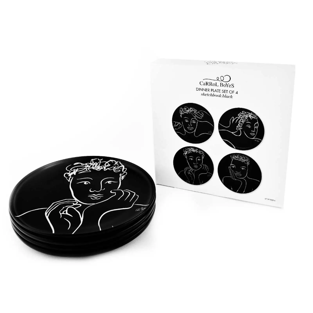 Dinner Plate Set Of 4 - Sketchbook Black