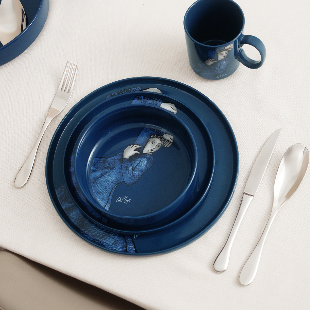 Cereal / Soup Bowl Set Of 4 - Indigo Blues