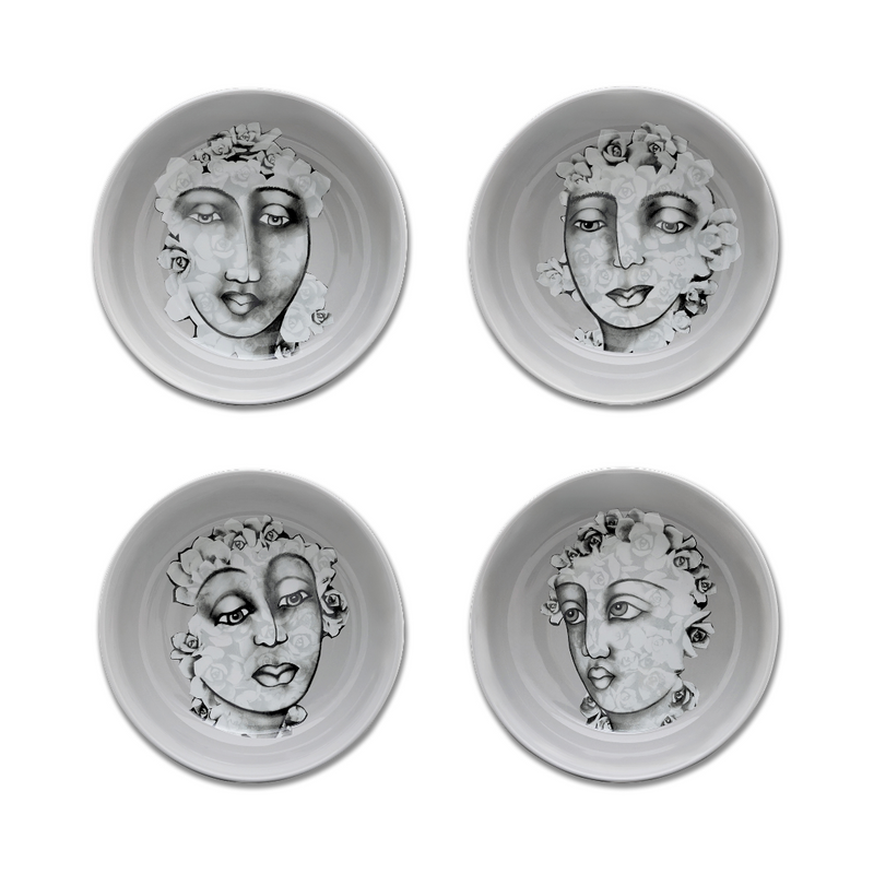 Cereal / Soup Bowl Set Of 4 - Succulent Faces