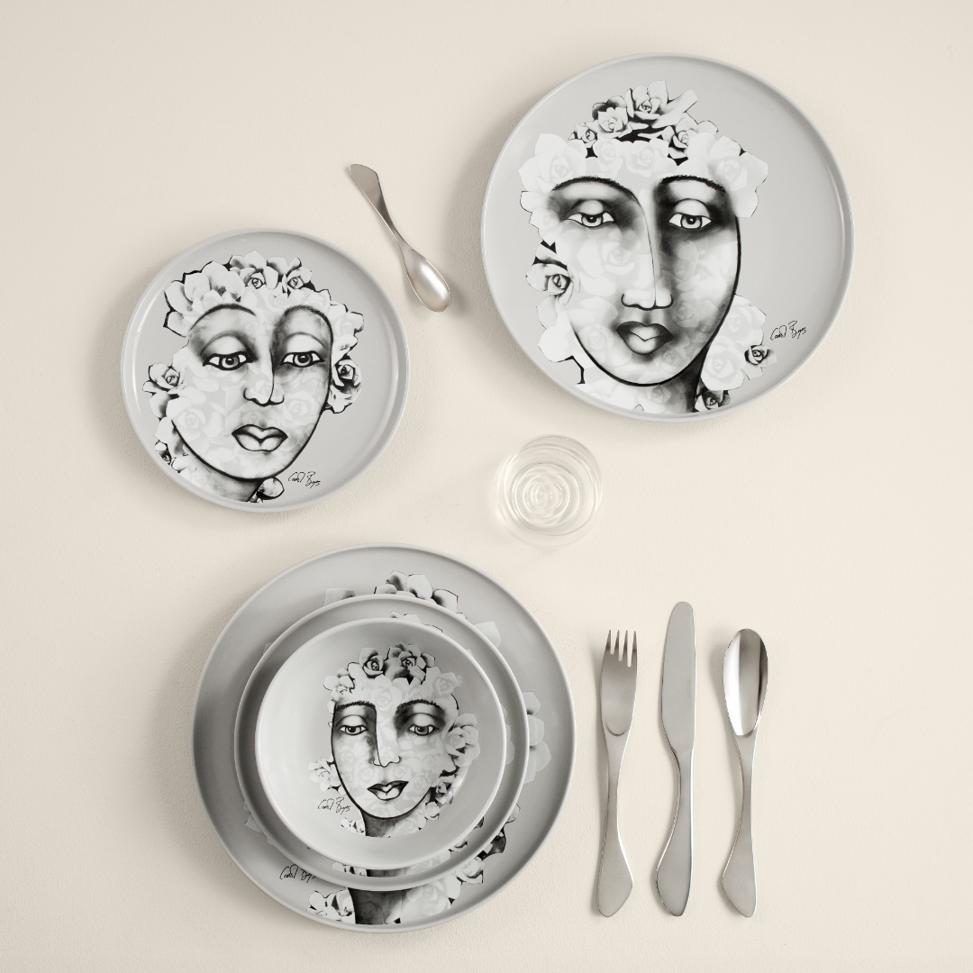 Cereal / Soup Bowl Set Of 4 - Succulent Faces