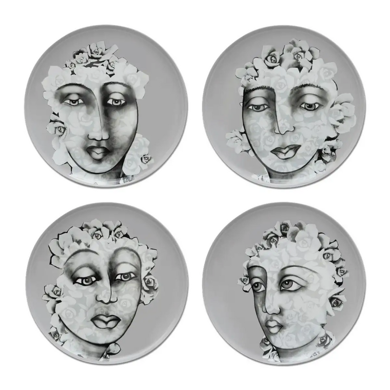 Dinner Plate Set Of 4 - Succulent Faces