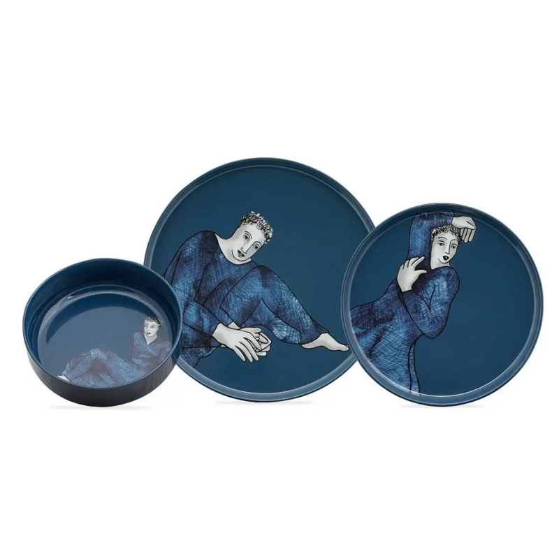 Dinnerware 12Pc Set - Indigo Blues