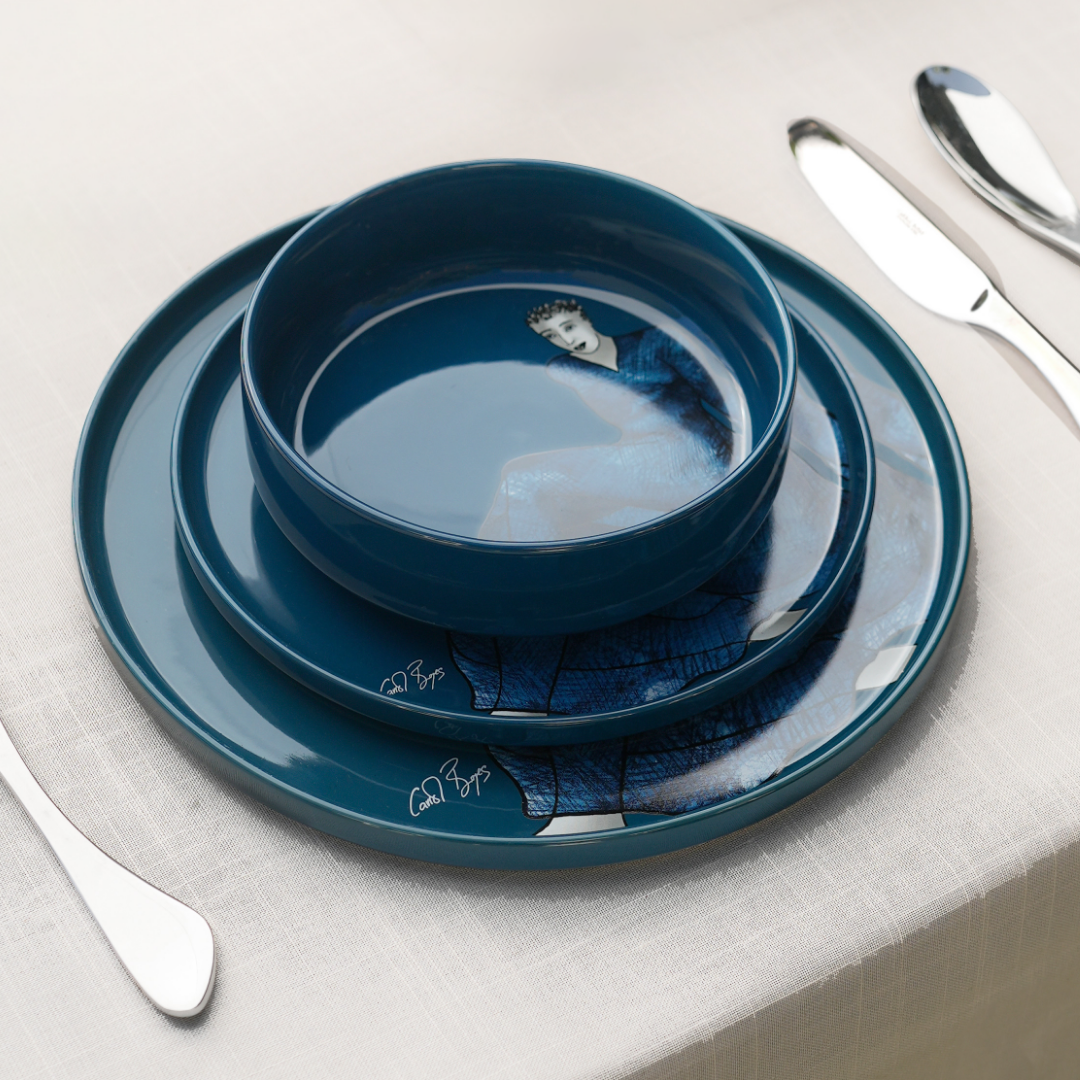 Dinnerware 12Pc Set - Indigo Blues