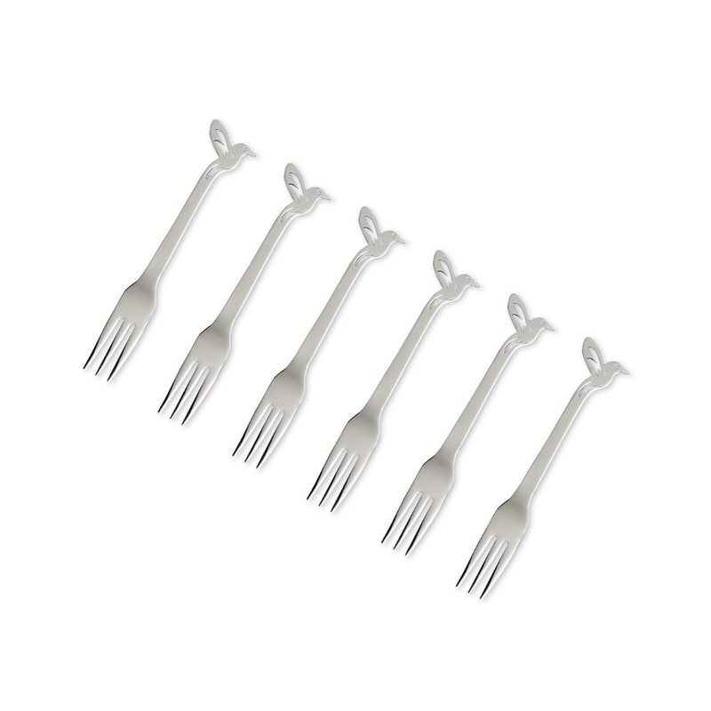 Cake Fork Set Of 6 - Hummingbird