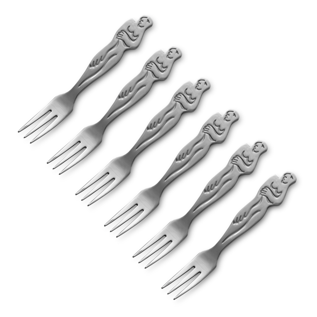 Cake Fork Set Of 6 - Woman