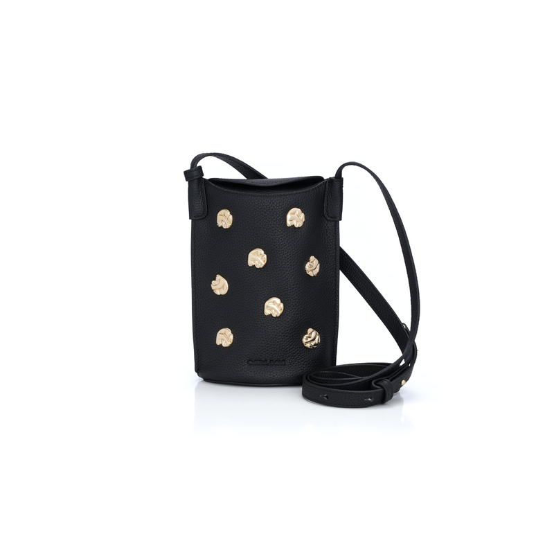 STUDDED PHONE POUCH - cradle - black