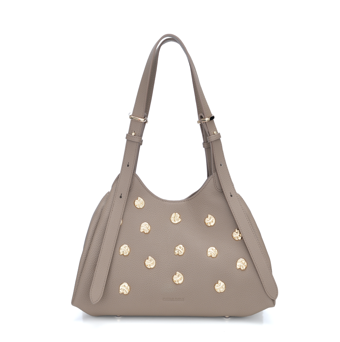 STUDDED SLOUCH BAG - cradle - taupe