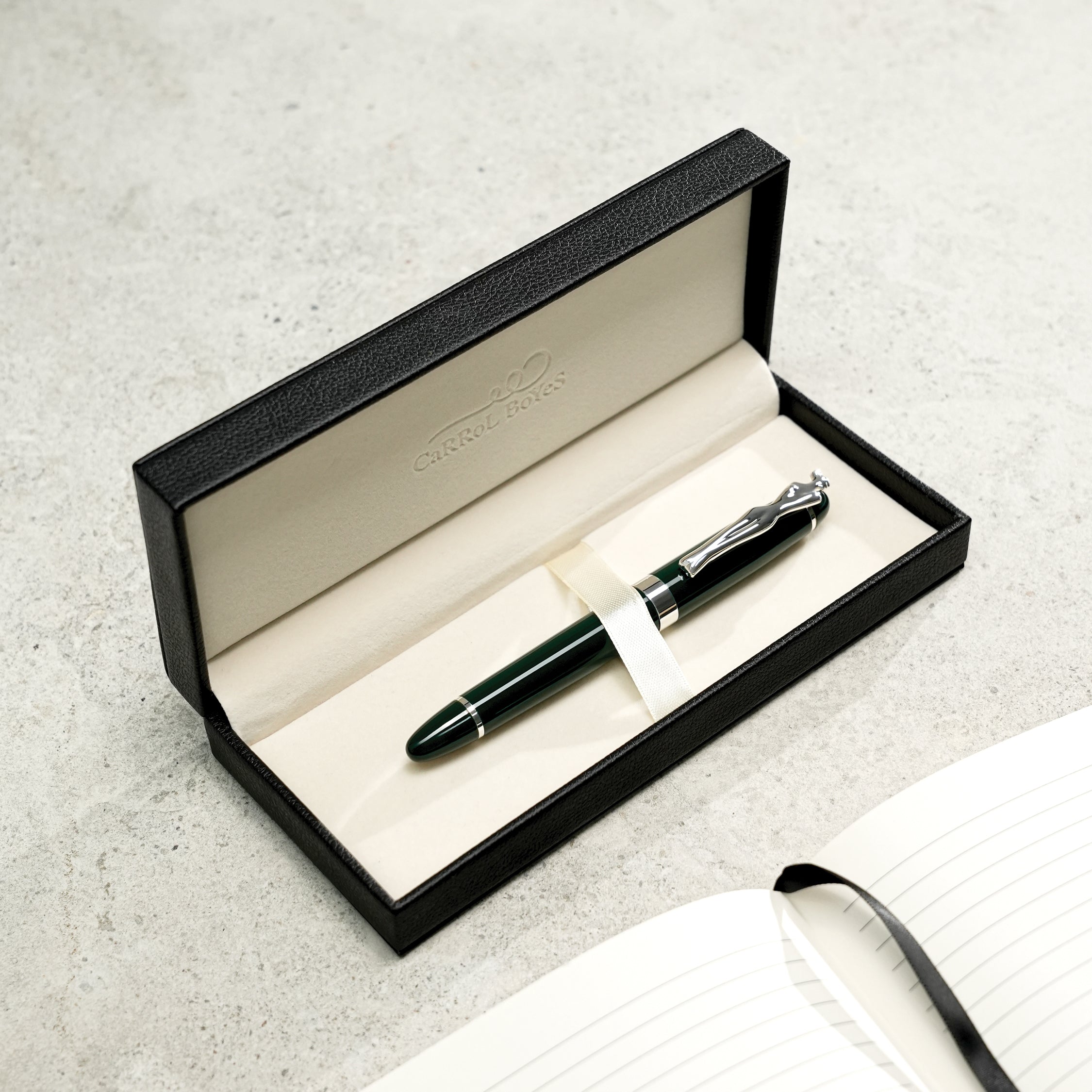 Fountain Pen- woman - silver - bottle green