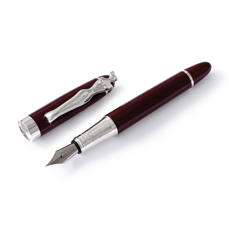 FOUNTAIN PEN - woman - silver - burgundy