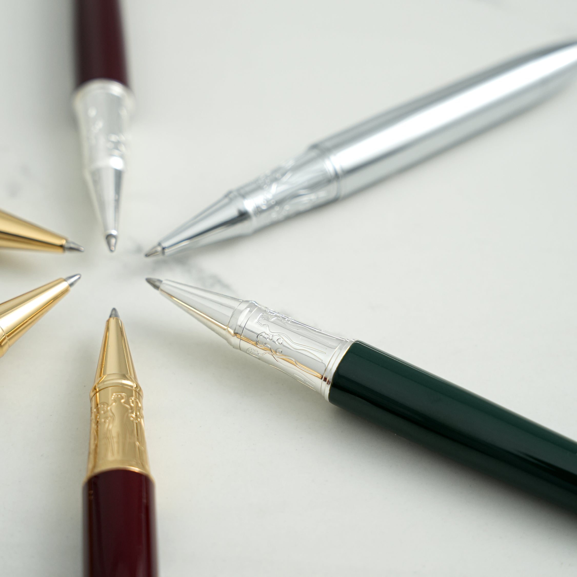 Rollerball Pen- woman - silver - bottle green