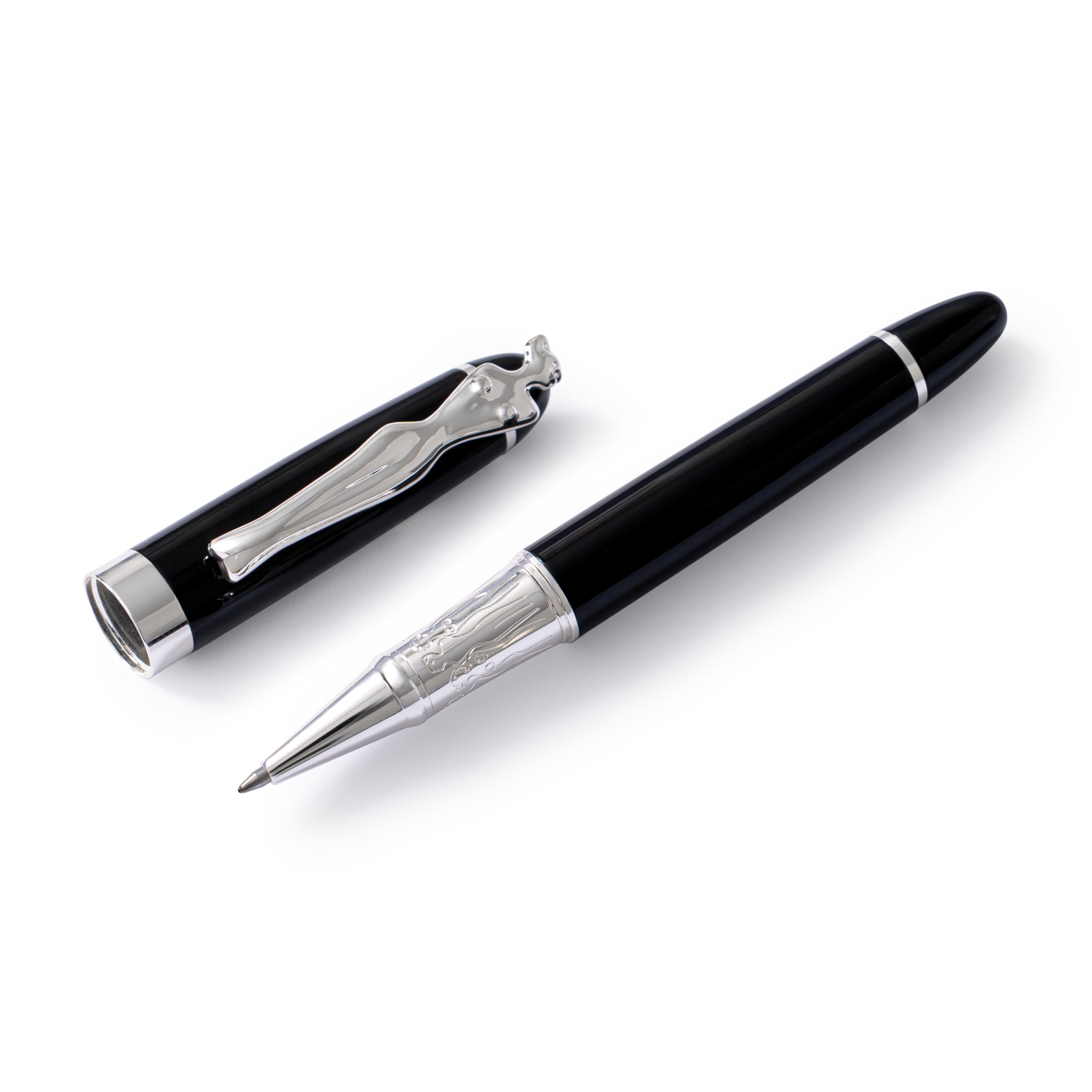 ROLLERBALL PEN - woman - silver - black