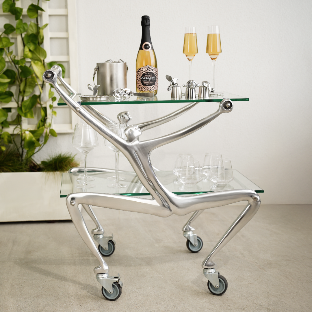 Drinks Trolley With Glass Top - Man