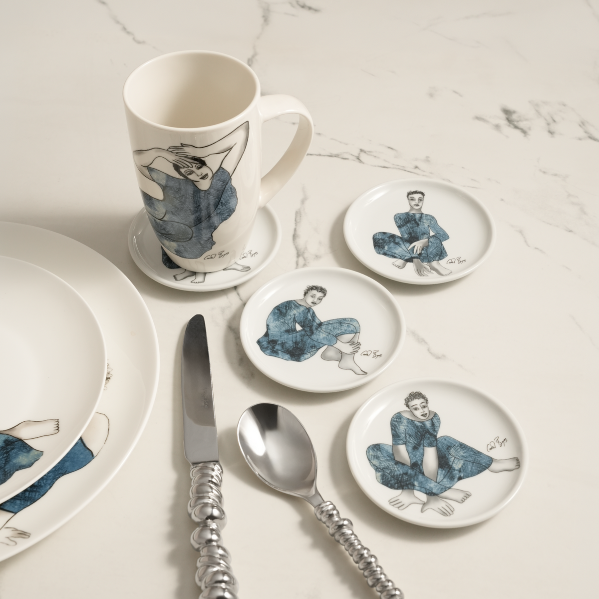 RIMMED COASTER SET OF 4 - Indigo girls