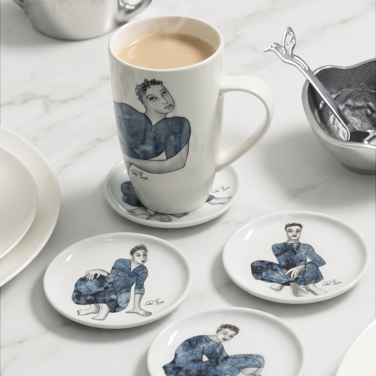 RIMMED COASTER SET OF 4 - Indigo girls
