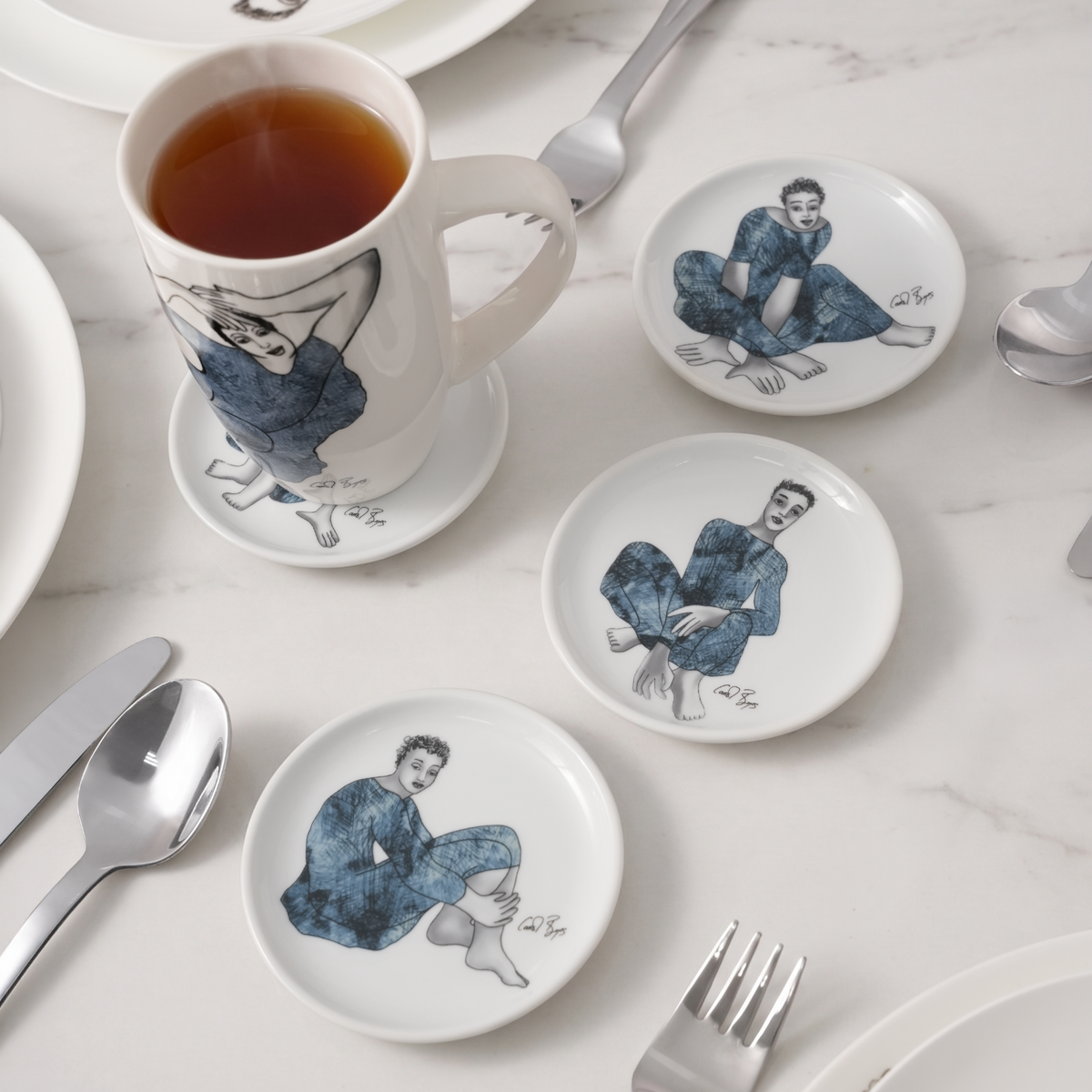 RIMMED COASTER SET OF 4 - Indigo girls