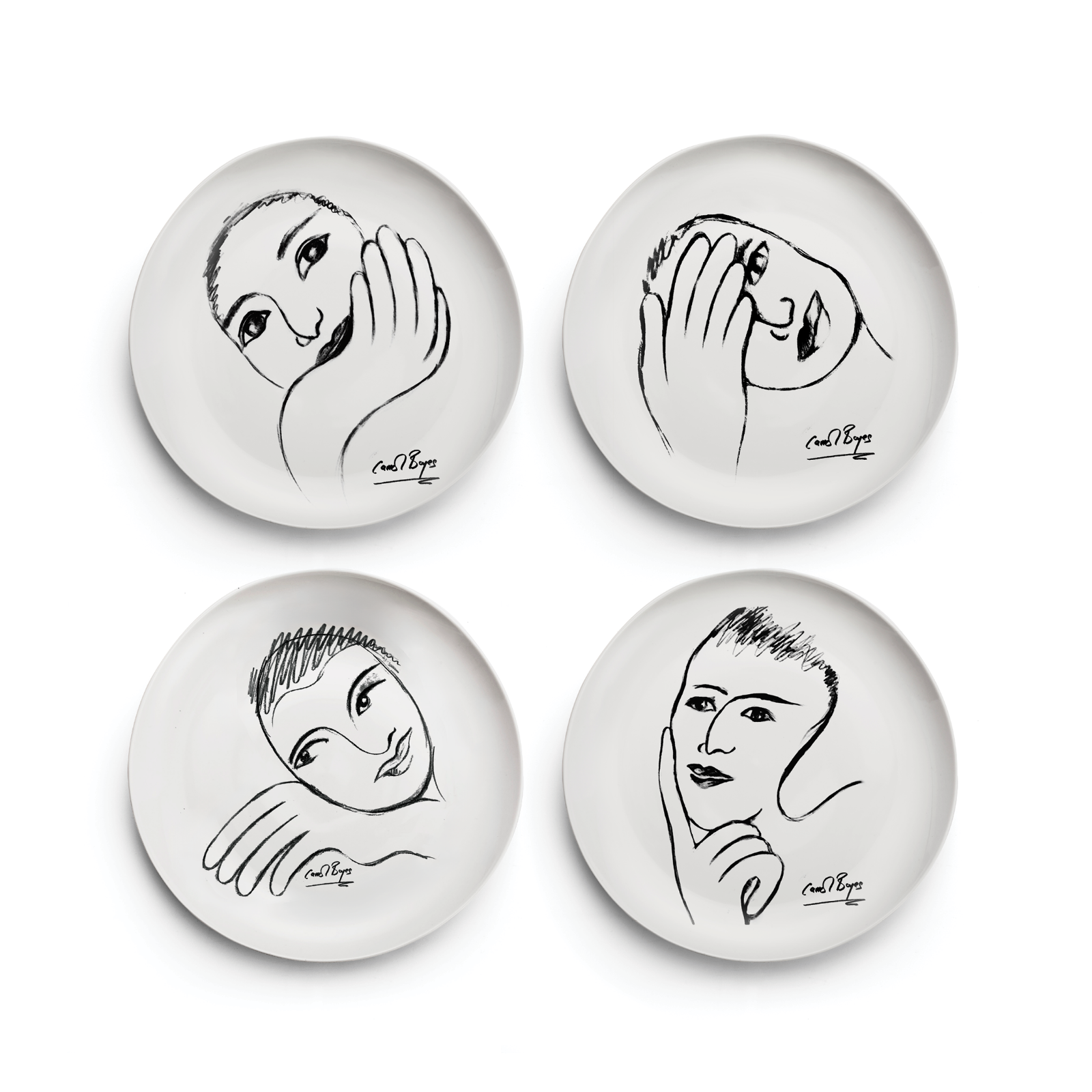 Side Plate Set Of 4 - Heritage Sketchbook Mix