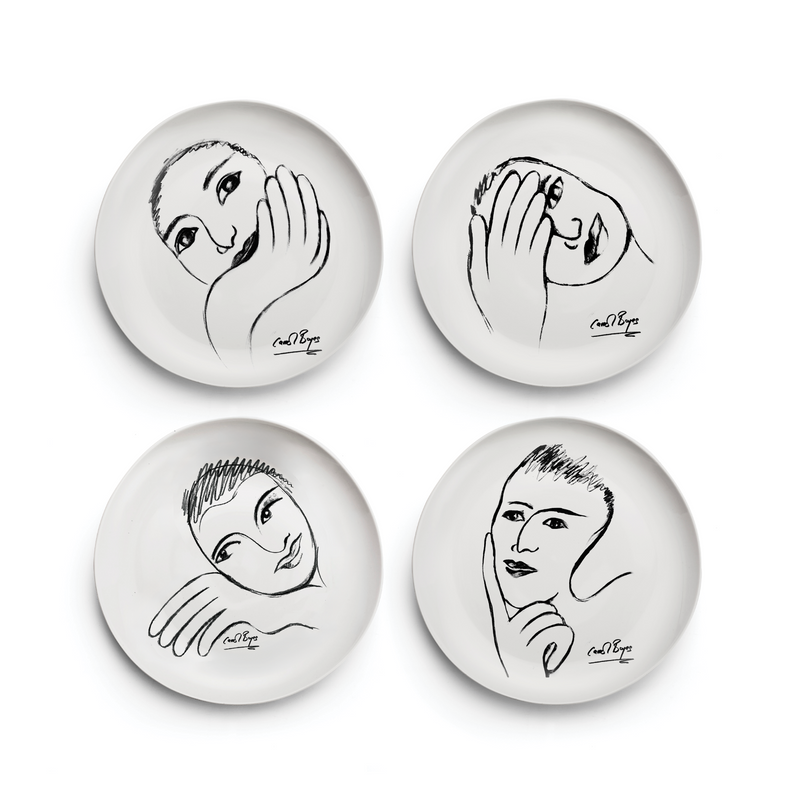 Side Plate Set Of 4 - Heritage Sketchbook Mix
