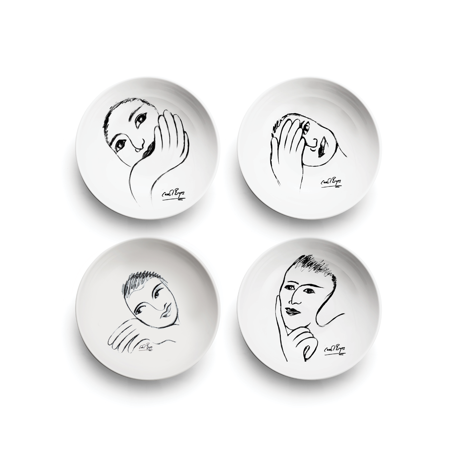 Cereal / Soup Bowl Set Of 4 - Heritage Sketchbook Mix
