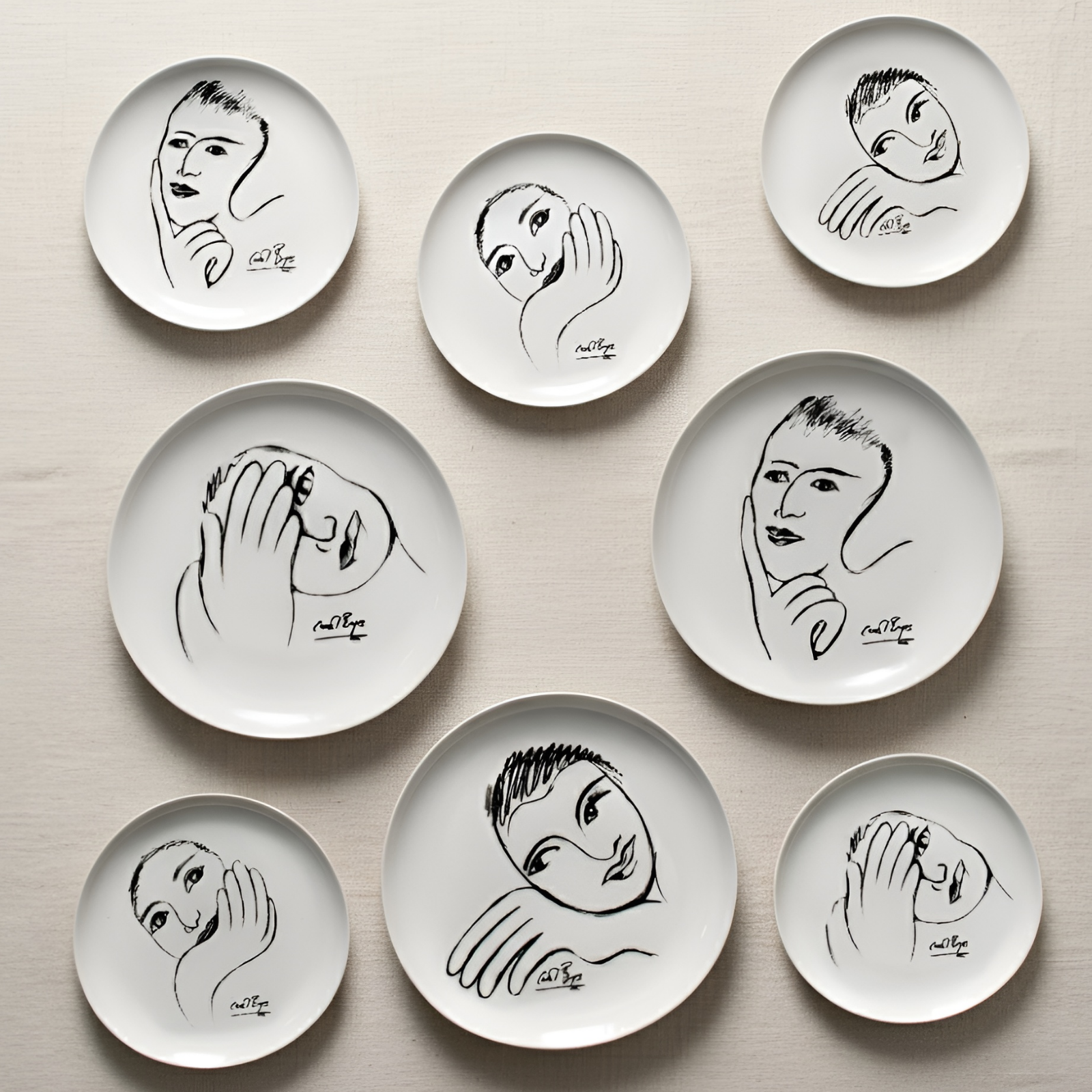 Dinner Plate Set Of 4 - Heritage Sketchbook Mix