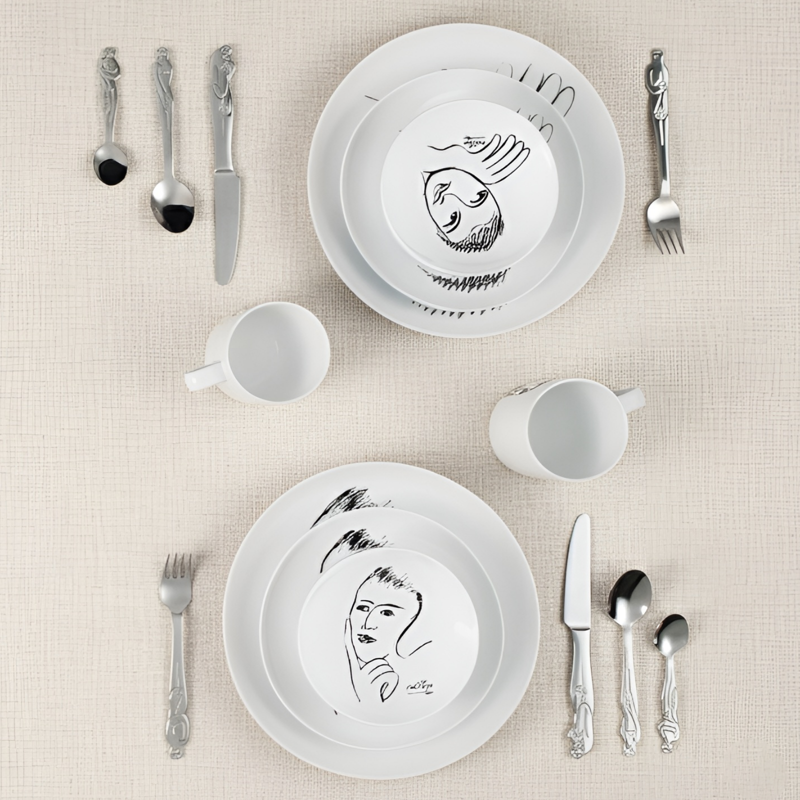 Dinnerware 12Pc Set - Heritage Sketchbook Mix