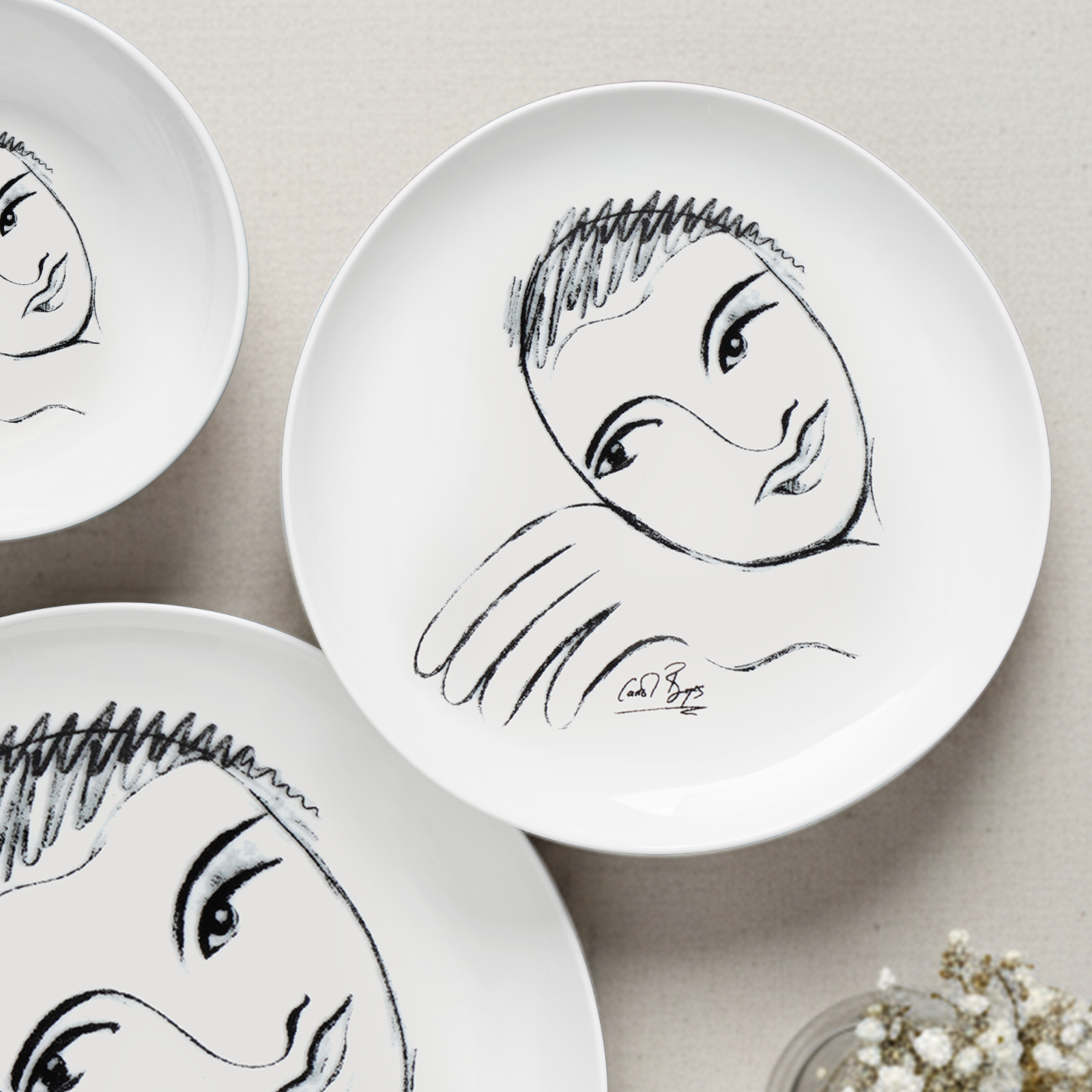 Dinner Plate Set Of 4 - Heritage Sketchbook Mix