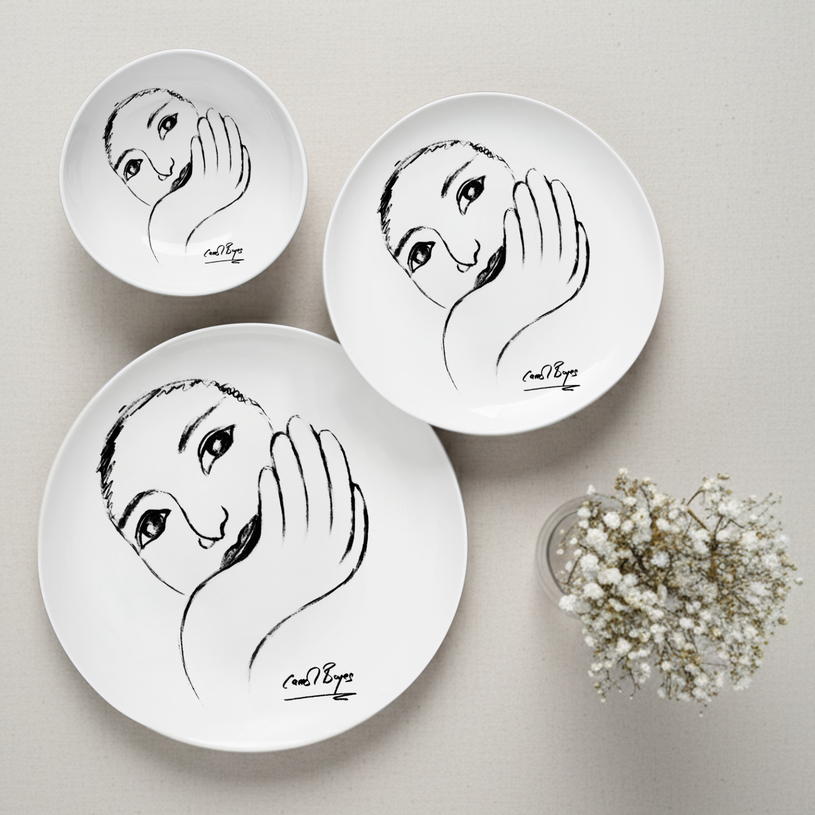 Side Plate Set Of 4 - Heritage Sketchbook Mix