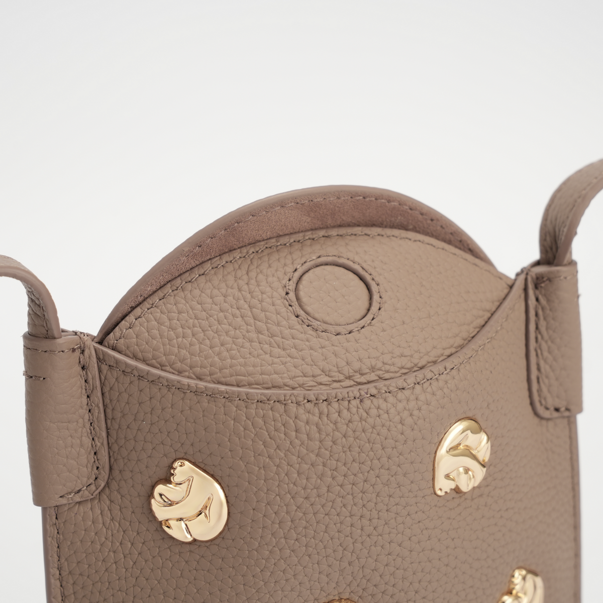 STUDDED PHONE POUCH - cradle - taupe